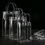 100x PVC Transparent Gift Tote Bag with Snap Button for Packaging