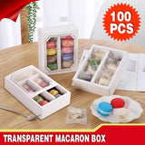 100PCS Clear Rectangular Boxes for Macarons, Cookies & Bomboniere Favors