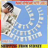 Removable Piano Keyboard Note Labels Reusable Silicone Stickers 88 Keys