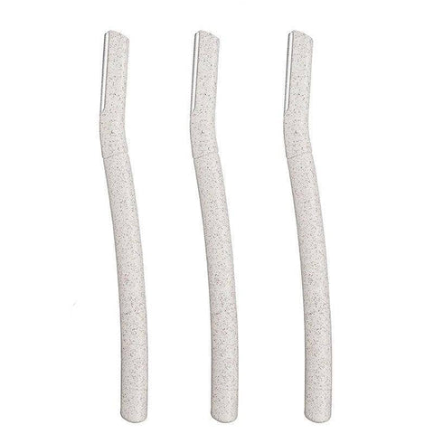 9X Eyebrow Facial Razor Dermaplaning Tool - Wheat Straw Handle