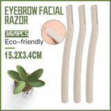 9X Eyebrow Facial Razor Dermaplaning Tool - Wheat Straw Handle