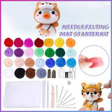 Needle Felting Mat Starter Kit 25 Set Colour Wool Felt Needles Tool DIY Gift