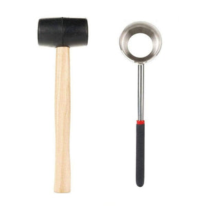 Coconut Opener Stainless Steel Puncher Driller Drill Rubber Cutter Hammer Tool