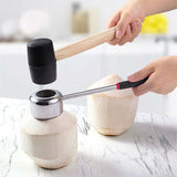 Coconut Opener Stainless Steel Puncher Driller Drill Rubber Cutter Hammer Tool