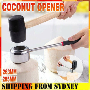 Coconut Opener Stainless Steel Puncher Driller Drill Rubber Cutter Hammer Tool