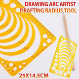 Drafting Circle Template Radius Drawing Stencil Useful Technical Tool Artist Arc