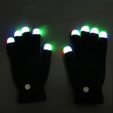1Pair Rainbow Flow LED Light Black Glove Rave Party Glow Games Night mode Glove