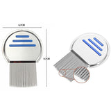 2x Flea Removal Lice Nit Head Stainless Steel Metal Hair Comb Brushes Round
