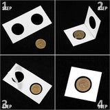 100PCS 2"x2" Cardboard Coin Holders - 35mm for 50c & 20c Coins
