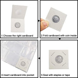 100PCS 2"x2" Cardboard Coin Holders - 35mm for 50c & 20c Coins