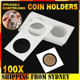 100PCS 2"x2" Cardboard Coin Holders - 35mm for 50c & 20c Coins