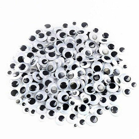 700x Google Googly Eyes Joggle Moveable Black Eye Wiggly Craft Stick On Adhesive