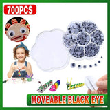 700x Google Googly Eyes Joggle Moveable Black Eye Wiggly Craft Stick On Adhesive