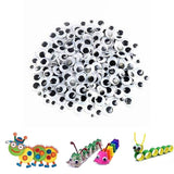 700x Google Googly Eyes Joggle Moveable Black Eye Wiggly Craft Stick On Adhesive