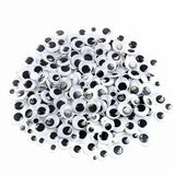 730x Google Googly Eyes Joggle Moveable Black Eye Wiggly Craft Stick On Adhesive