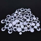 730x Google Googly Eyes Joggle Moveable Black Eye Wiggly Craft Stick On Adhesive