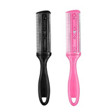 2PCS Razor Comb With Blades Razor Trimmer DIY Double Sides Hair Thinning Comb