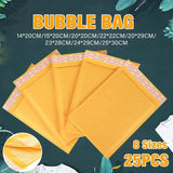 25PCS Poly Bubble Mailer Yellow Colour Multi-Size Plastic Padded Bag