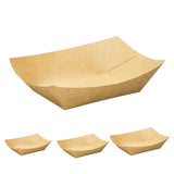 Kraft Paper Boat Tray Biodegradable Multi Size Serving Food Safe Fries Rice Deli