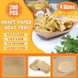 Kraft Paper Boat Tray Biodegradable Multi Size Serving Food Safe Fries Rice Deli