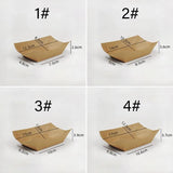Kraft Paper Boat Tray Biodegradable Multi Size Serving Food Safe Fries Rice Deli