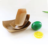 Kraft Paper Boat Tray Biodegradable Multi Size Serving Food Safe Fries Rice Deli