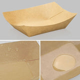 Kraft Paper Boat Tray Biodegradable Multi Size Serving Food Safe Fries Rice Deli