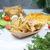 Kraft Paper Boat Tray Biodegradable Multi Size Serving Food Safe Fries Rice Deli