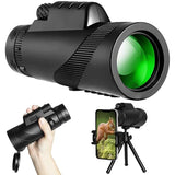HD Portable Telescope Monocular For Travel Low Light Vision+ Phone Clip +Tripod