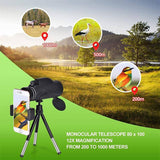 80X100 HD Binoculars Telescope Night Vision Starscope Phone Camera Zoom Tripod