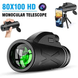 80X100 HD Binoculars Telescope Night Vision Starscope Phone Camera Zoom Tripod