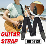 Black Guitar Strap Replacement Adjustable Nylon Belt Acoustic Electric Bass