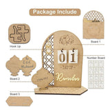 Wooden Eid Ramadan Countdown Calendar Ornament DIY Wood Crafts Party Decor #T