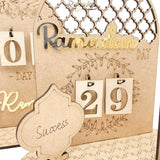Wooden Eid Ramadan Countdown Calendar Ornament DIY Wood Crafts Party Decor #T