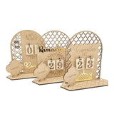 Wooden Eid Ramadan Countdown Calendar Ornament DIY Wood Crafts Party Decor #T