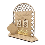 Wooden Eid Ramadan Countdown Calendar Ornament DIY Wood Crafts Party Decor #T
