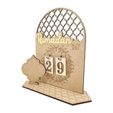 Wooden Eid Ramadan Countdown Calendar Ornament DIY Wood Crafts Party Decor #T