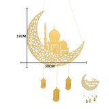 Ramadan Kareem Wooden Ornament Eid Mubarak Islam Mosque Party Hanging Decor