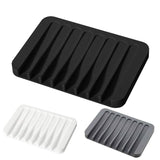 2X Silicone Soap Dish Soap Holder Rack Tray Plate Saver Storage For Bathroom new