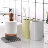 2X Silicone Soap Dish Soap Holder Rack Tray Plate Saver Storage For Bathroom new