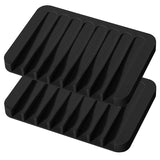 2X Silicone Soap Dish Soap Holder Rack Tray Plate Saver Storage For Bathroom new