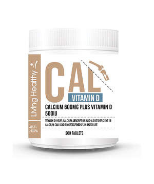 Living Healthy Calcium 600mg Plus Vitamin D 500IU, 300 Tablets