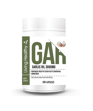 Living Healthy Garlic Oil 3000mg, 300 Soft gel Capsules