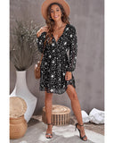 Azura Exchange Star Pattern V Neck Tunic Dress - S