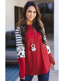 Azura Exchange Animal Print Colorblock Long Sleeve Top - L