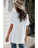 Azura Exchange Plaid Print V Neck Shirt with Slits - S