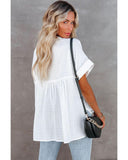 Azura Exchange Plaid Print V Neck Shirt with Slits - S