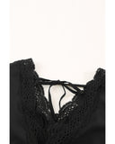 Azura Exchange Lace Splicing V Neck Blouse - S