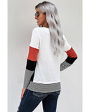 Azura Exchange Colorblock Splicing Stripes Top - S