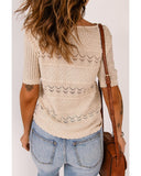 Azura Exchange Hollow-out Crochet Short Sleeve T-shirt - S